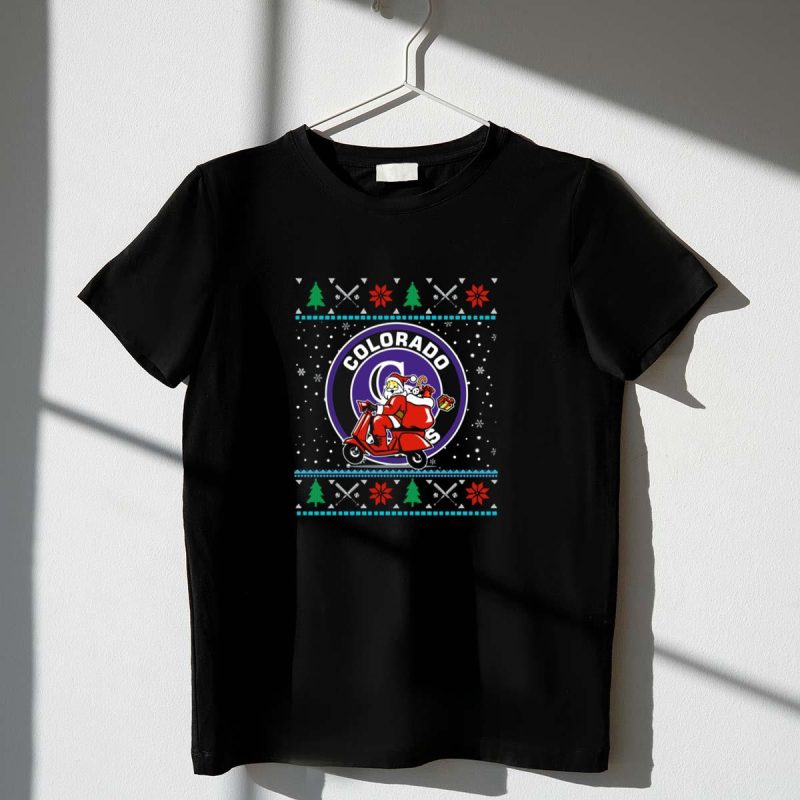 Colorado Rockies Santa Christmas T Shirt t shirt 1 1