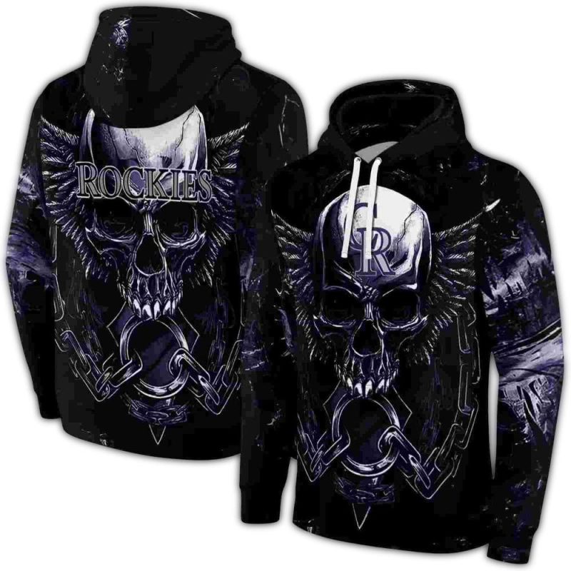 Colorado Rockies Skull Artwork AOP Hoodie 1
