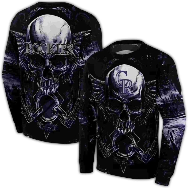 Colorado Rockies Skull Artwork AOP Sweatshirt 1