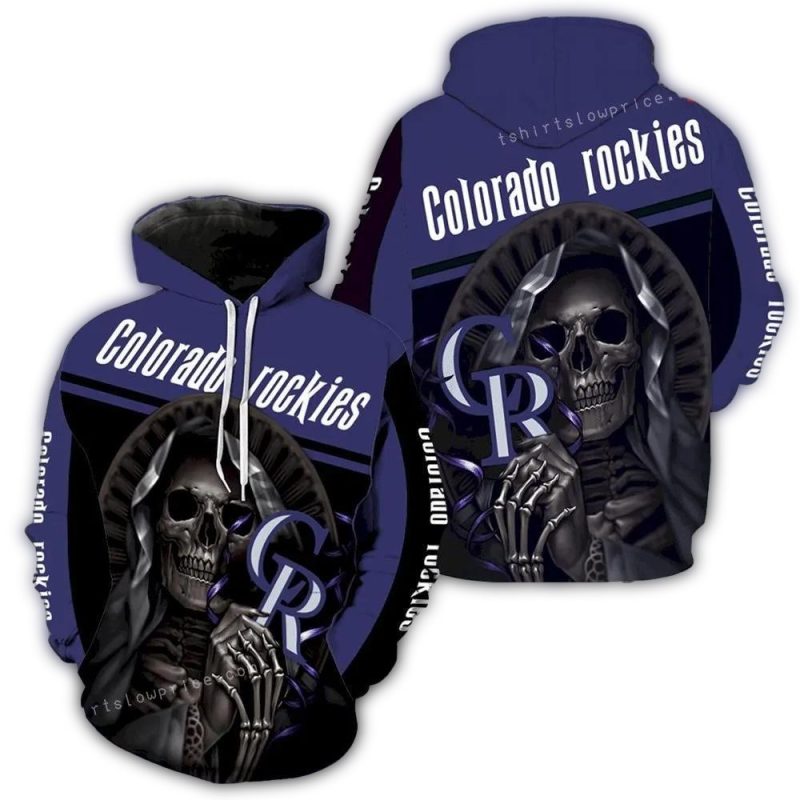 Colorado Rockies Skull Death Hold Logo AOP Hoodie 1