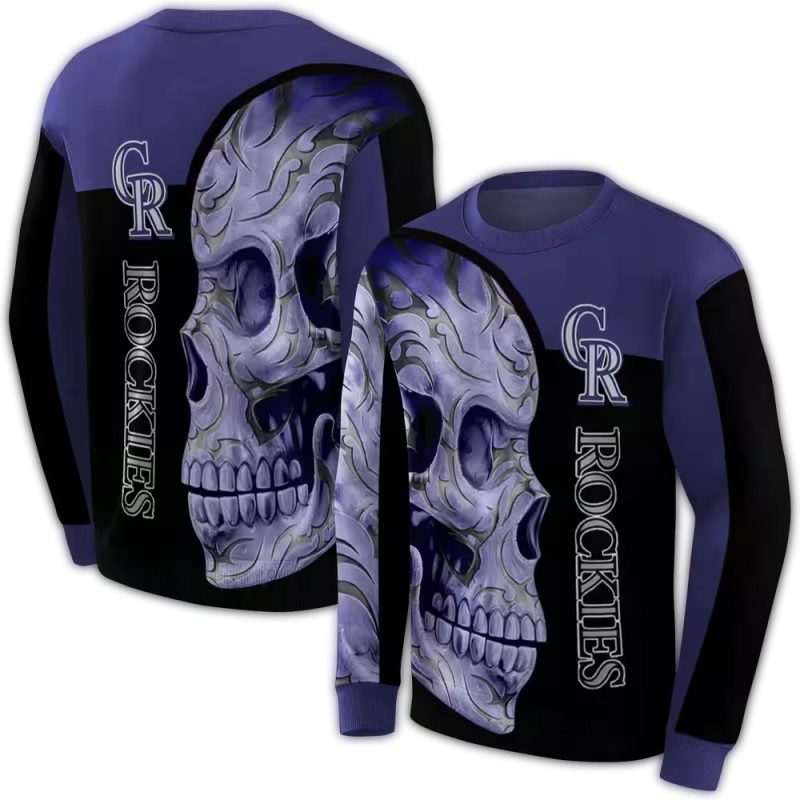 Colorado Rockies Skull Motif AOP Sweatshirt 1