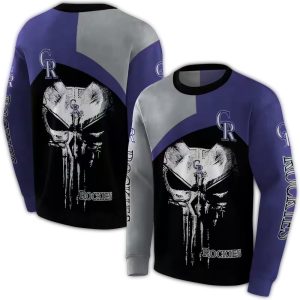 Colorado Rockies Skull Punisher Graphic Sweatshirt For Fans