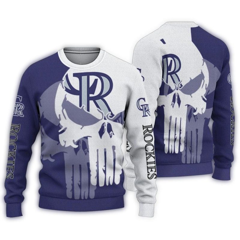 Colorado Rockies Skull Split Ugly Sweater 1