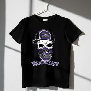 Colorado Rockies Skull Graphic T-Shirt With Hat & Bandana Design