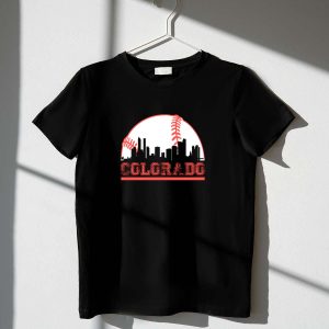 Colorado Rockies Skyline Baseball Club Graphic T-Shirt For Fans