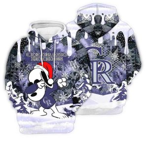 Colorado Rockies Snoopy Dabbing Peanuts Christmas All-Over Print Hoodie