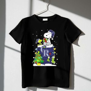 Colorado Rockies Snoopy & Woodstock Christmas T-Shirt For Fans
