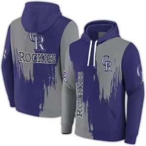 Colorado Rockies Splatter Print Hoodie - Stylish All Over Design