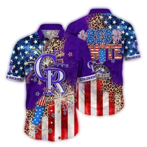 Colorado Rockies Fireworks Hawaiian Shirt - Star Spangled Style