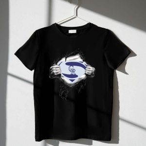 Colorado Rockies Super Man Logo Emblem Graphic T-Shirt