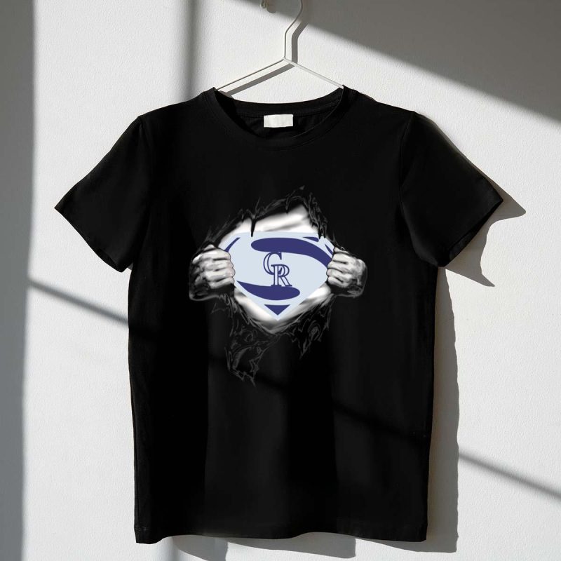 Colorado Rockies Super Man Logo Emblem Rip T Shirt t shirt 1 1