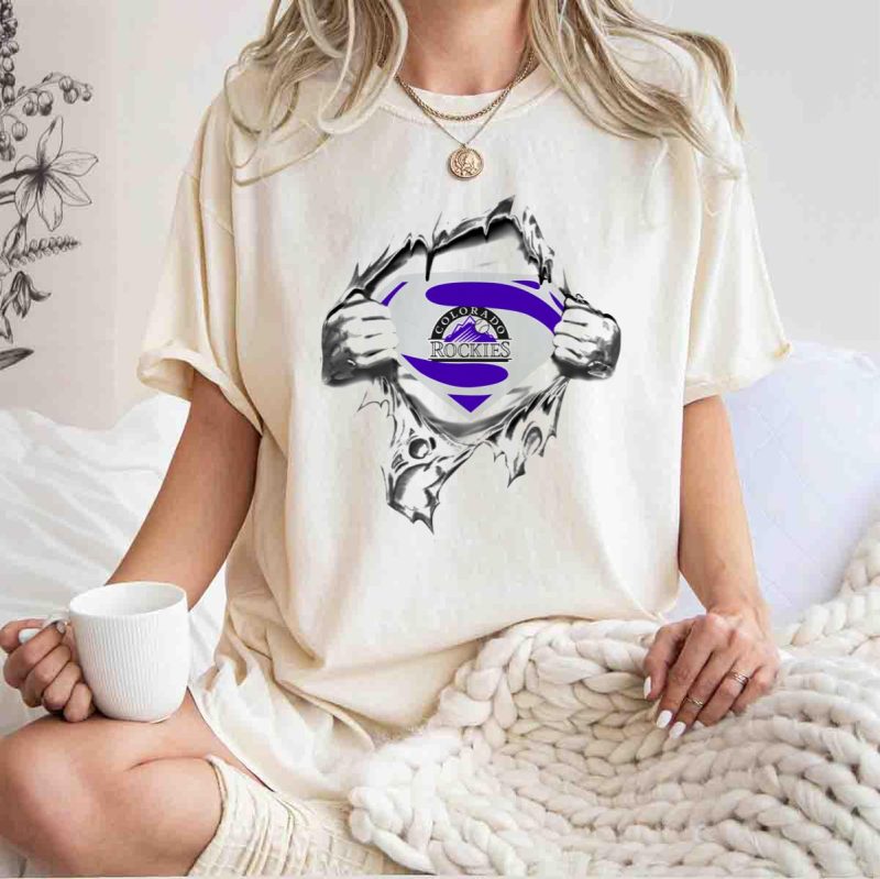 Colorado Rockies Superman Logo Breakthrough T Shirt t shirt 1 1