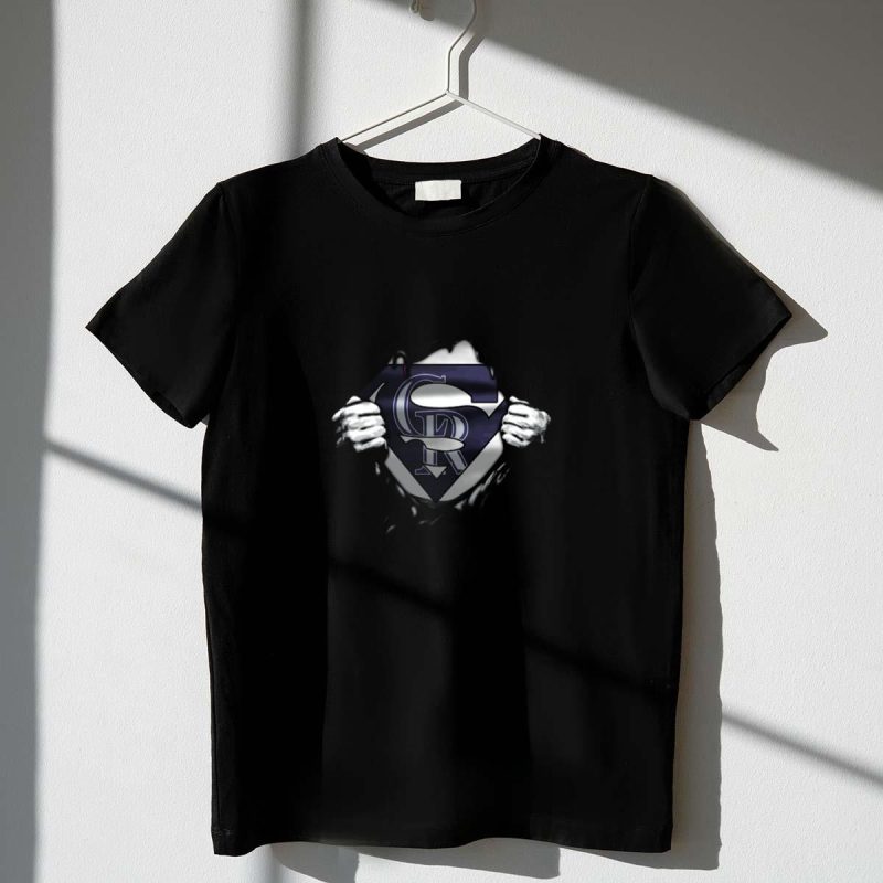 Colorado Rockies Superman Shield Fan Crossover T Shirt t shirt 1 1