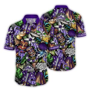 Colorado Rockies Tiki Tropics Hawaiian Shirt - Fun Tropical Style