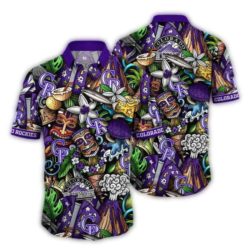 Colorado Rockies Tiki Tropics Hawaiian Shirt 1