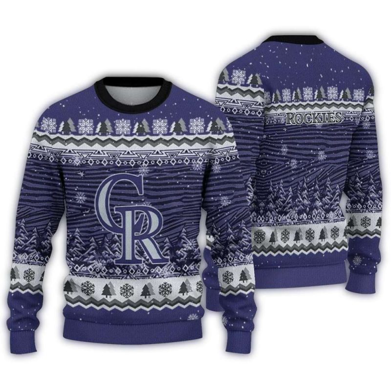 Colorado Rockies Tree Pattern Ugly Sweater 1
