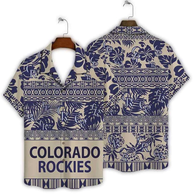 Colorado Rockies Tribal Tropics Hawaiian Shirt 1