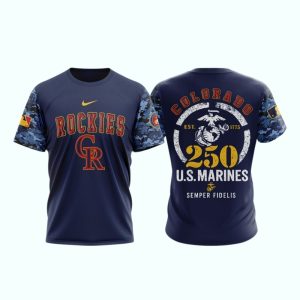 Colorado Rockies Usmc 250Th Birthday All Over Print T-Shirt For Fans