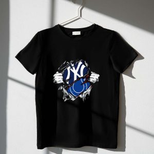 Colts Yankees Logo Fusion T-Shirt With Peeling Effect Design