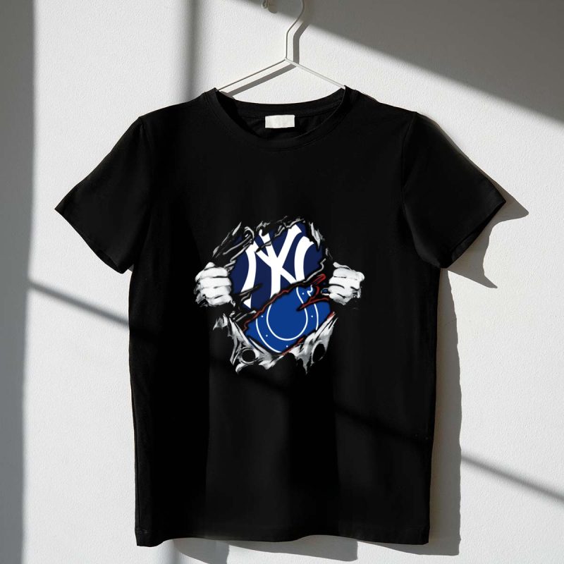 Colts Yankees Logo Fusion Peeling Effect T Shirt t shirt 1 1