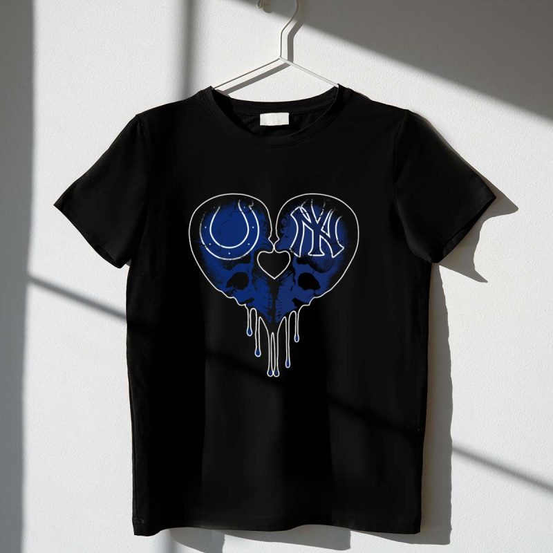 Colts Yankees Skull Heart Fusion T Shirt t shirt 1 1