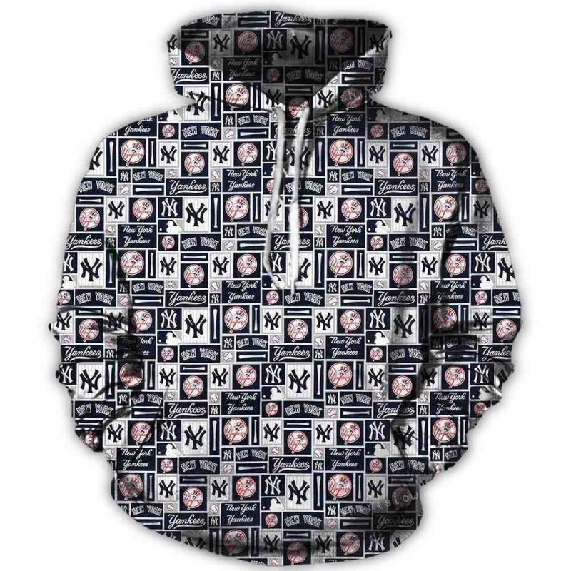 Cool Custom New York Yankees Multi Logo 3D Hoodie 1