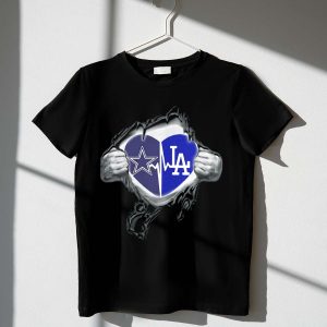 Cowboys La Dodgers Heartbeat T-Shirt – Iconic Team Spirit Wear