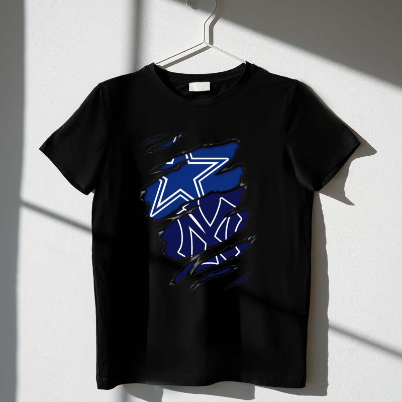Cowboys New York Yankees Star and NY Logo Fusion T Shirt t shirt 1 1