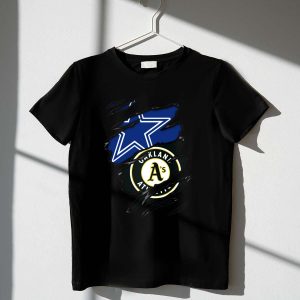 Dallas Stars & Oakland Athletics Logo Fusion T-Shirt - Cowboys Style