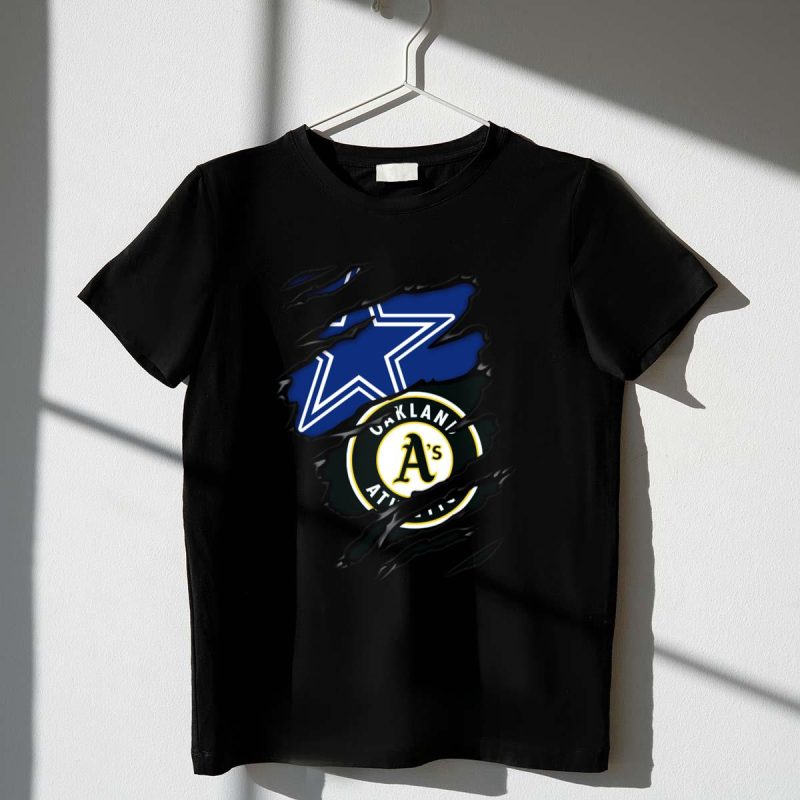 Cowboys Oakland Athletics Dallas Star and As Logo Fusion T Shirt t shirt 1 1