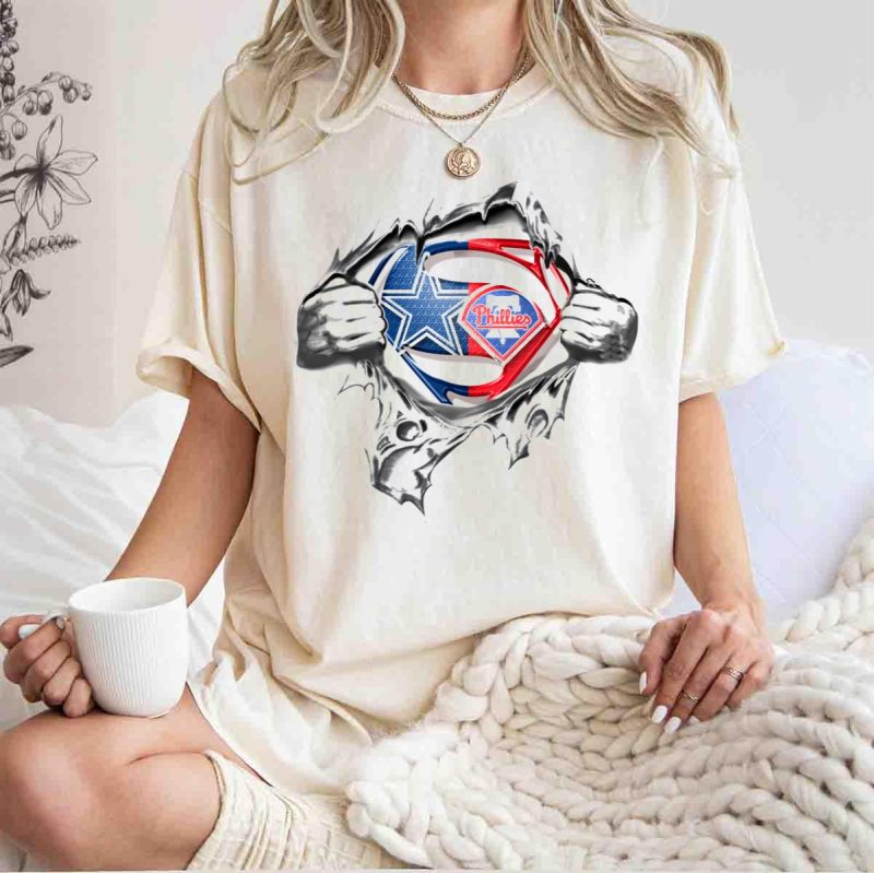 Superman Logo Mashup T-Shirt | Cowboys & Phillies Graphic Tee