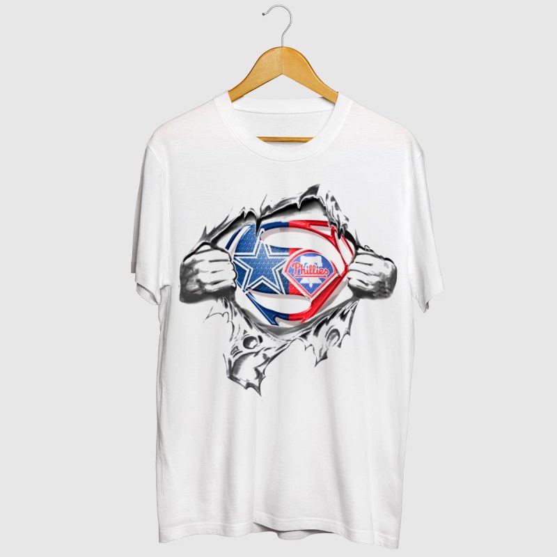 Superman Logo Mashup T-Shirt | Cowboys & Phillies Graphic Tee - Image 2