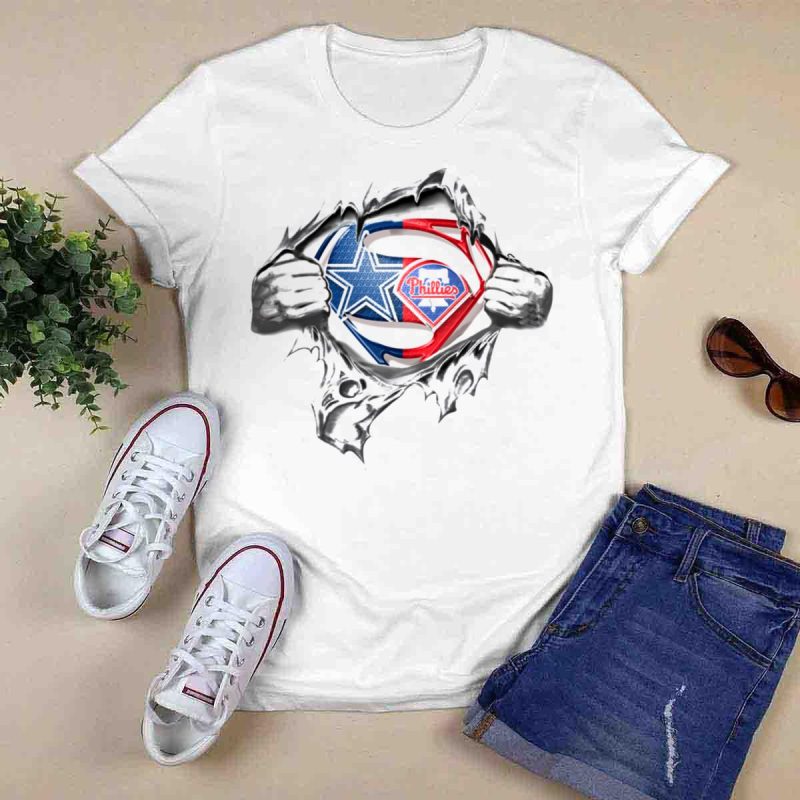 Superman Logo Mashup T-Shirt | Cowboys & Phillies Graphic Tee - Image 6