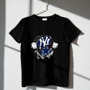 Cowboys Yankees Ny Star Fan T-Shirt - Unique Sports Mashup Tee
