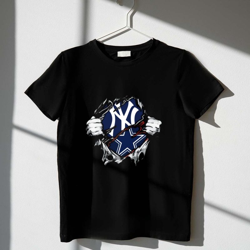 Cowboys Yankees NY Star Fan Mashup T Shirt t shirt 1 1