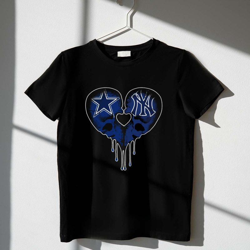 Cowboys Yankees Skull Heart Symbolism T Shirt t shirt 1 1