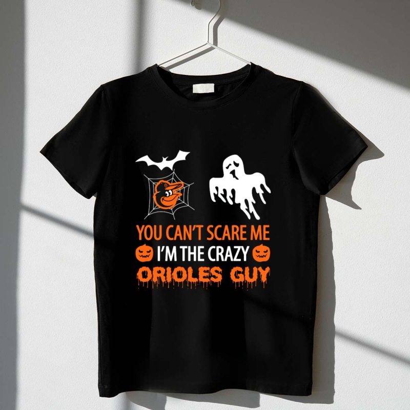Crazy Orioles Guy Halloween Shirt with Ghost and Spiderweb T Shirt t shirt 1 1