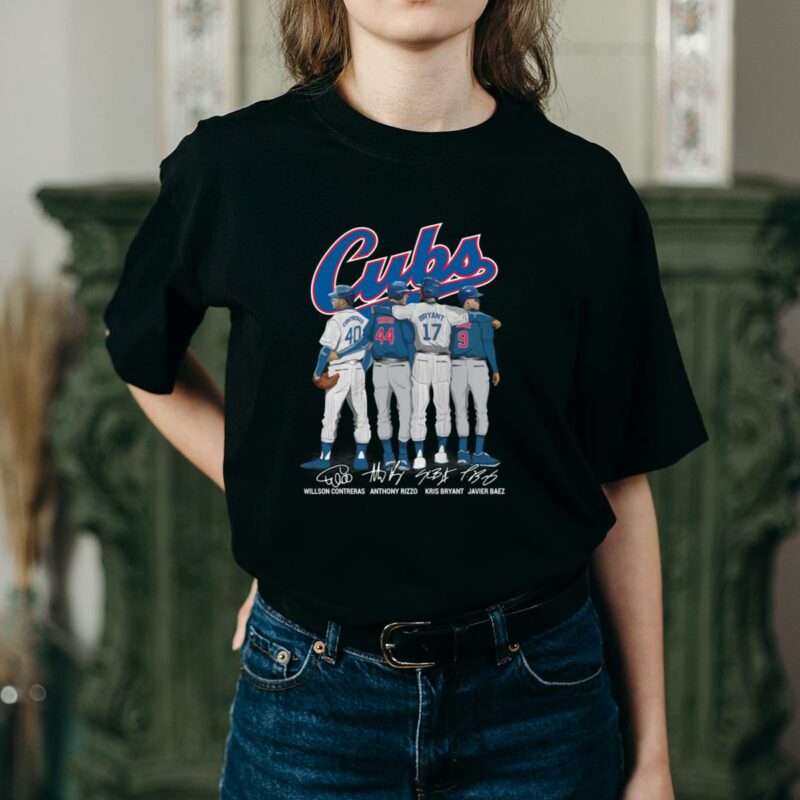 Cubs willson contreras anthony rizzo kris bryant javier baez signatures shirt t shirt 2 2.jpg