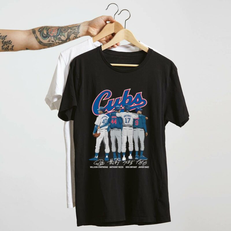 Cubs willson contreras anthony rizzo kris bryant javier baez signatures shirt t shirt 4 4.jpg