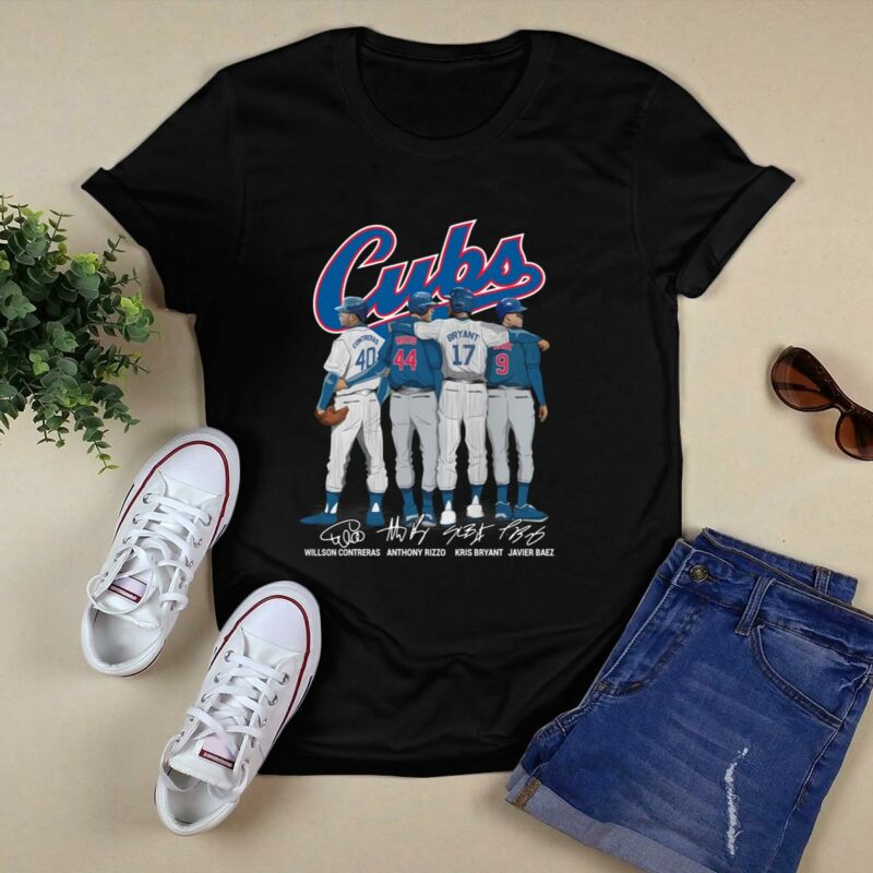 Cubs willson contreras anthony rizzo kris bryant javier baez signatures shirt t shirt 0.jpg