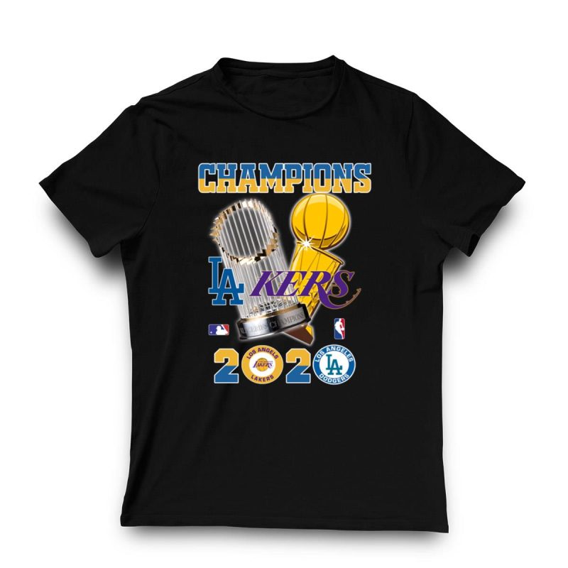 2020 Los Angeles Dodgers & Lakers Champions T-Shirt - Celebrate Victory! - Image 3