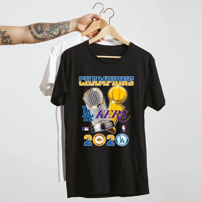 2020 Los Angeles Dodgers & Lakers Champions T-Shirt - Celebrate Victory! - Image 4