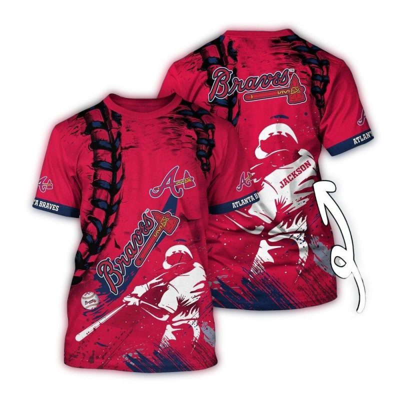 Customized MLB Atlanta Braves 3D T Shirt Sunset Slam Chic For Sports Enthusiasts 1