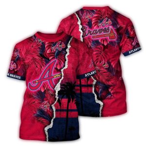Personalized Atlanta Braves Tropical Coconut All-Over Print T-Shirt For Fans