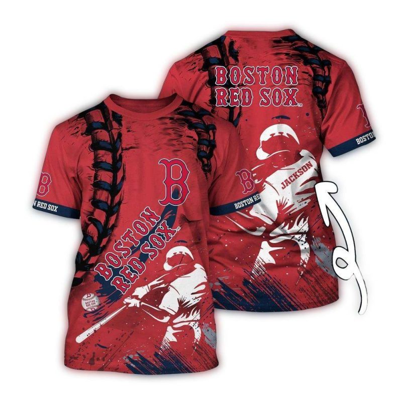 Custom Boston Red Sox All Over Print T-Shirt for Fans