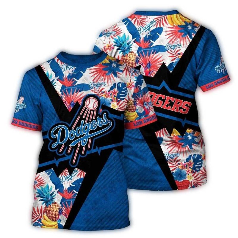 Customized MLB Los Angeles Dodgers 3D T Shirt Aloha Vibes For Sports Enthusiasts 1