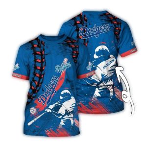 Personalized Los Angeles Dodgers Floral US Flag All-Over Print T-Shirt