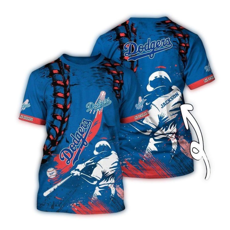 Personalized Los Angeles Dodgers Floral US Flag All-Over Print T-Shirt