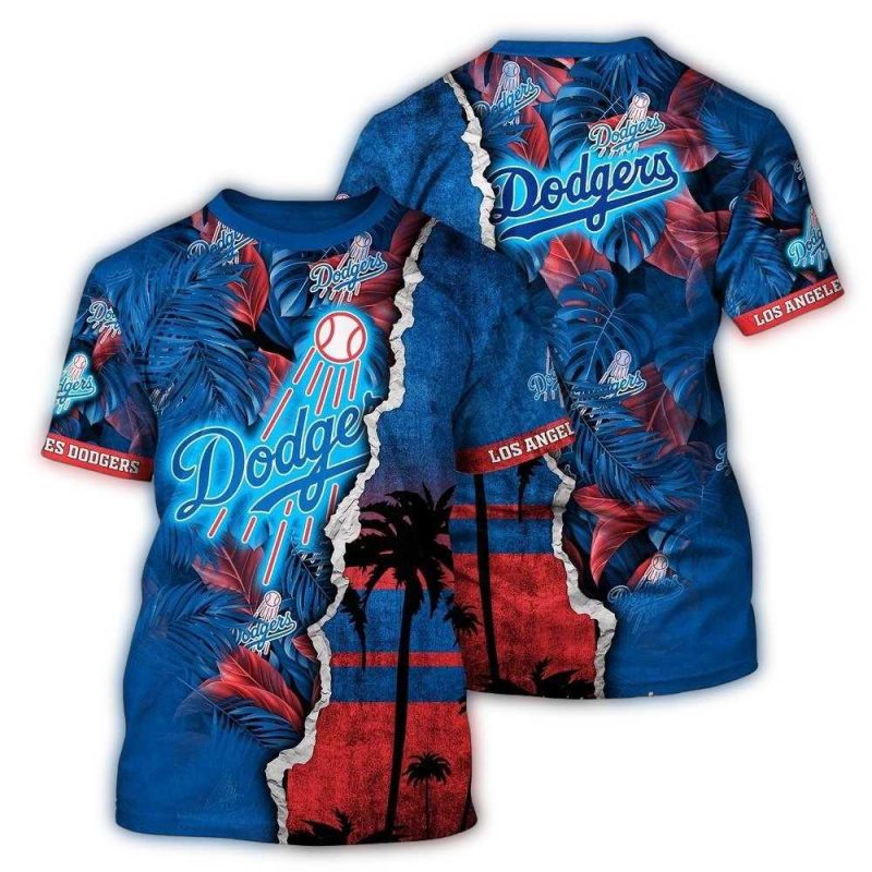 Customized MLB Los Angeles Dodgers 3D T Shirt Tropic MLB Style For Sports Enthusiasts 1