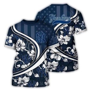 Custom New York Yankees Floral Tropical All-Over Print T-Shirt